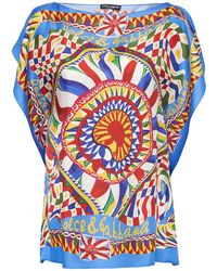 Dolce & Gabbana - Carretto Print Silk Twill Blouse Shirt - Lyst
