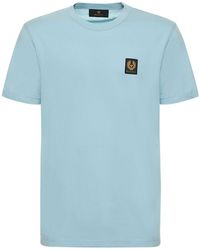 Belstaff - T-shirt in jersey di cotone con logo - Lyst