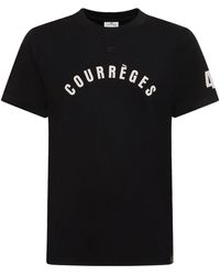 Courreges - Logo Print Cotton T-Shirt - Lyst
