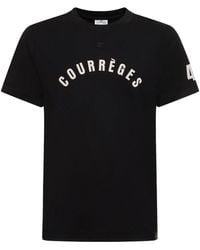 Courreges - T-shirt Aus Baumwolle Mit Logodruck - Lyst