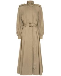 Chloé - Femme Trench-Coat Long En Gabardine De Coton - Lyst