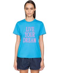 Alberta Ferretti T-Shirt mit "Live your Dream"-Print - Blau