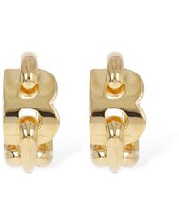 Balenciaga - B Chain Brass Hoop Earrings - Lyst