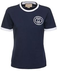 Gucci - T-shirt Aus Baumwolle Mit Logo "70s" - Lyst