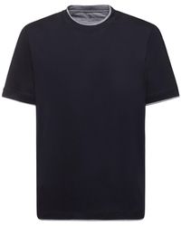 Brunello Cucinelli - Layered Cotton Jersey Solid T-Shirt - Lyst