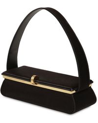 Victoria Beckham Handtasche Aus Seidensatin "powder Box" - Schwarz