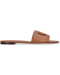 Dolce & Gabbana - 10mm Bianca Leather Slide Sandals - Lyst