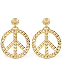 Moschino - Peace Clip-On Pendant Earrings - Lyst