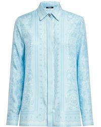 Versace - Barocco Print Silk Twill Formal Shirt - Lyst