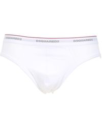 DSquared² Pack Of 3 Logo Cotton Jersey Briefs - White