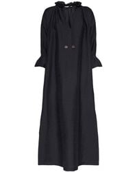 Max Mara Drina リネン&シルクツイルドレス ナチュラル | Lyst