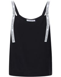 Calvin Klein Tanktop Aus Viskosejersey Mit Logo - Schwarz