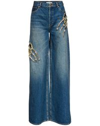 Area - Claw Cut Wide-leg Jeans - Lyst