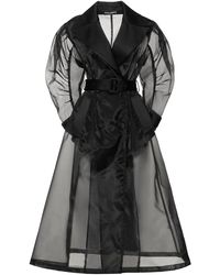 Dolce & Gabbana - Langer Mantel Aus Organza Mit Gürtel - Lyst