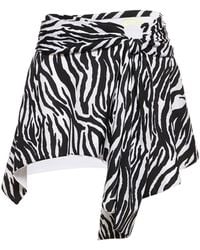 The Attico - Zebra Printed Mini Skirt W/ Ring - Lyst