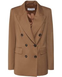 Max Mara - Oppio Cold Wool Double Breasted Jacket - Lyst
