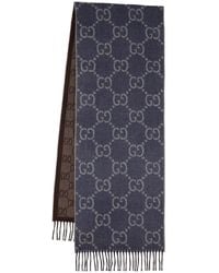 Gucci - GG Jacquard Knit Scarf With Tassels - Lyst