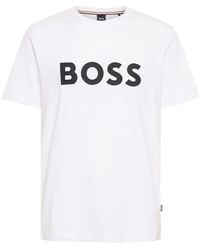 BOSS - T-shirt tiburt 354 in cotone con logo - Lyst