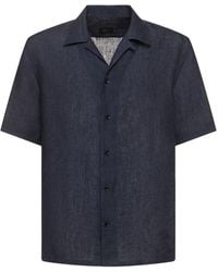 Brioni - Short Sleeve Linen Shirt - Lyst