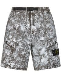 Stone Island - Herren Bermudashorts Aus Strick - Lyst