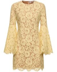 Michael Kors - Kurzärmeliges Minikleid Aus Spitze - Lyst