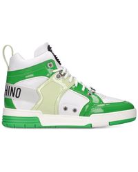 Moschino 40mm Hohe Sneakers Aus Kunstleder - Grün