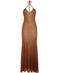 Tom Ford - Viscose Jersey Knit Flared Long Dress - Lyst