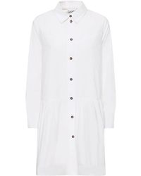 Ganni - Cotton Poplin Mini Shirt Dress - Lyst