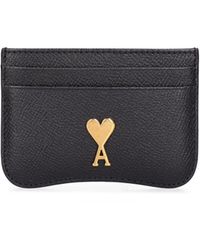 Ami Paris - Paris Paris Grained Leather Card Holder - Lyst