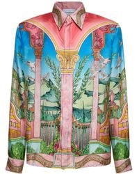Casablancabrand - Le Jardin Ideal Printed Cotton Shirt - Lyst