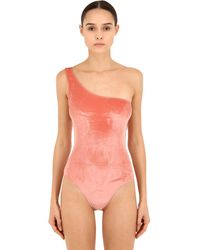 Solid & Striped Badeanzug Aus Samt - Pink