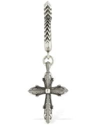 Emanuele Bicocchi Pendiente Individual Con Cruz - Metálico