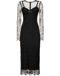 Dolce & Gabbana - Chantilly Lace Long Sleeve Midi Dress - Lyst