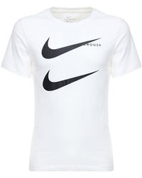 nike double swoosh t shirt white