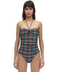Ganni Seersucker One Piece Swimsuit - Mehrfarbig