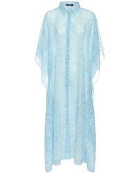 Versace - Robe caftan longue en mousseline imprimé barocco - Lyst
