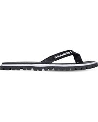 DSquared² Flipflops Aus Nylon Mit Logodruck - Schwarz