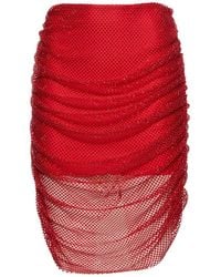 GIUSEPPE DI MORABITO - Embellished Embroide Mesh Mini Skirt - Lyst