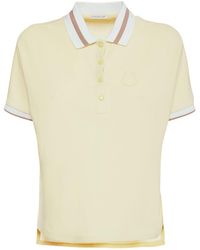 Moncler - Polo Cotton Jersey Logo Top - Lyst