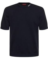 Gucci - T-shirt en coton et soie intarsia à logo - Lyst