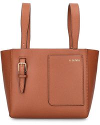 Valextra - Mini Bucket Leather Top Handle Bag - Lyst