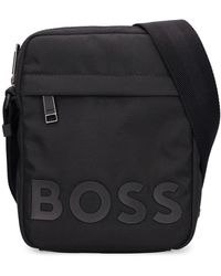 BOSS by HUGO BOSS Logo-lettering Messenger Bag in Black for Men | Lyst UK