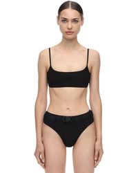Off-White c/o Virgil Abloh Bikini Acanalado Con Cinturón - Negro