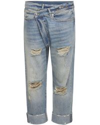 R13 Jeans "crossover" De Denim De Algodón - Azul