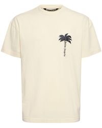 Palm Angels - T-shirt Aus Baumwolle Mit Druck - Lyst