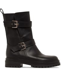 Gianvito Rossi - 20Mm Thiago Leather Biker Boots - Lyst