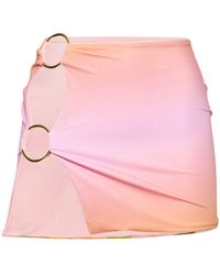 Louisa Ballou - Double Ring Stretch Jersey Mini Skirt - Lyst