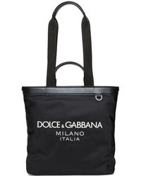 Dolce & Gabbana - Rubberized Logo Nylon Tote Bag - Lyst