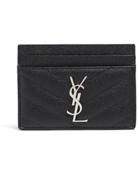 Saint Laurent - Quilted Leather Card Holder - Lyst