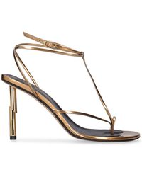 Lanvin - 95Mm Sequence Metallic Leather Sandals - Lyst